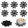 24 Stück Vlies Spinnennetz Untersetzer Halloween Schwarzer Untersetzer Für Halloween Party Heimdekorationen Süßes oder Saures Spielzeug Zubehör