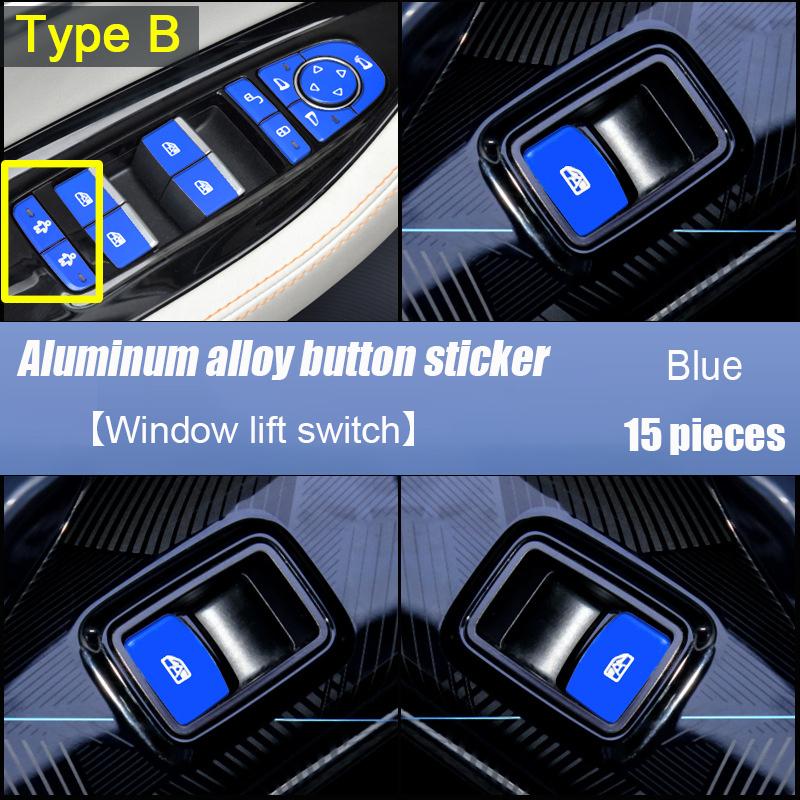 For BYD Seal  2024 Aluminum alloy button switch sticker gear shift panel Steering wheel Window lift Electric tailgate switch