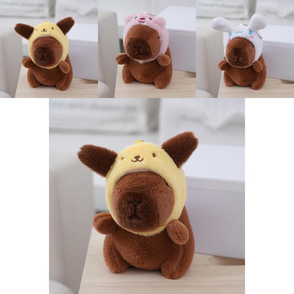 Adorable Capybara Plush Toy Bag Charm Soft Stuffed Animal Doll With Cute Design