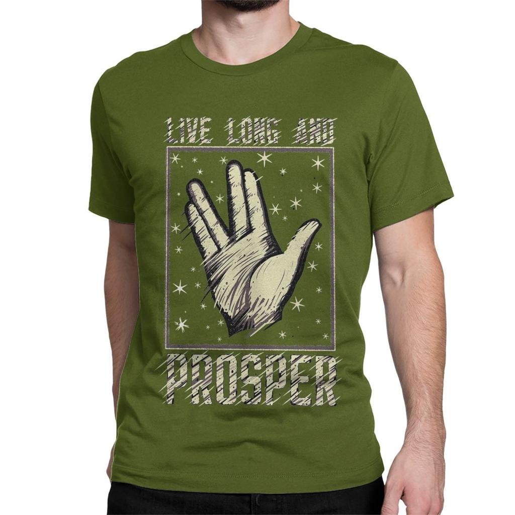Lebe lang und in Frieden Film Herren Damen T-Shirts StarTrek Vulkan Neuheit T-Shirts Kurzarm T-Shirt Reine Baumwolle Druck Kleidung