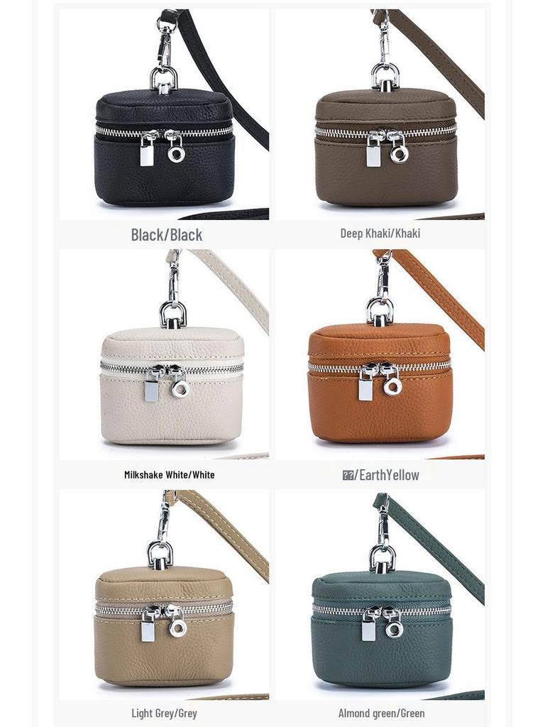 Genuine Leather Coin Purse with Lanyard – Compact, Stylish, and Multipurpose for Lipstick and Earphones