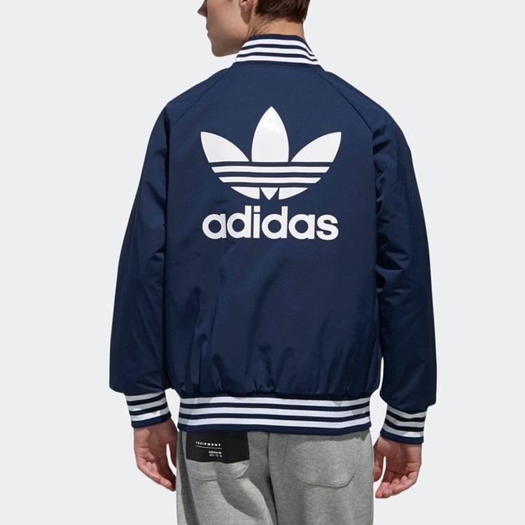 Adidas Originals Trefoil Rev Jacket With Logo Print Men Outerwear Blue DX4220
