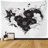 Liebe Wandteppich Floral Liebe Romantische Form Herz Wandteppich Valentinstag Blumen Wandbehang Dekoration für Schlafzimmer Wohnzimmer Studentenwohnheim