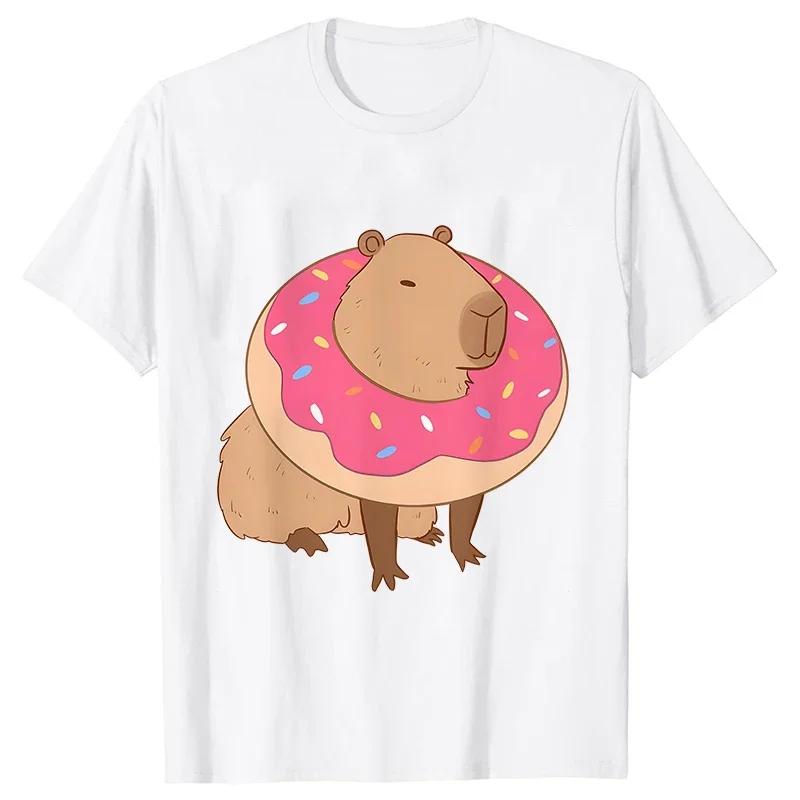Tops Grficos Blusa Feunisexina Ropa Esttica Moda Capybara Camiseta De Mujer Unisexga Casual Ropa Esttica Bonita