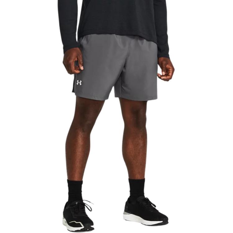 Under Armour Logo Print Quick-Dry Lace-Up Mid-Rise Casual Shorts Men shorts Gray 1382620-025