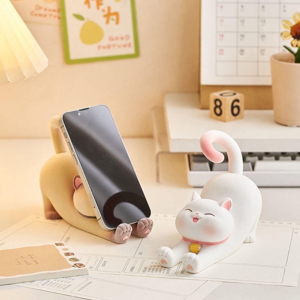 Multi-functional Cat Mobile Phone Holder Anti-slip Cat Desk Lazy Bracket  Smart Phone Display