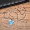 Vnox Inverted Triangle Pendant Necklace for Men Women, Stainless Steel Geometric Pendant with Natural Stone, Simple Cool Jewelry