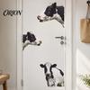 Waterproof PVC Wall Decor for Bathroom Realistic Milk Cow Stickers, Decal,3D Animal Door Decorative Murals Nursery Peel And Stick Art Home Bedroom