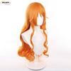 High Quality Nami Cosplay Wig 75cm Curly Wavy And Short Orange Heat Resistant Synthetic Hair Party Anime Nami Wigs + Wig Cap