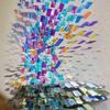 300/500Pcs Mini Iridescent Acrylic Squares, Translucent Holographic Tiles, Rainbow Acrylic Sheets for Mosaic Art, DIY Crafts, Light & Shadow Projects