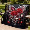 1 Stück Schmetterling Rosen Herz Outdoor Flanelldecke Weiche Ganzjahres Polyesterdecke, Perfekt für Picknicks & Reisen, Picknickzubehör