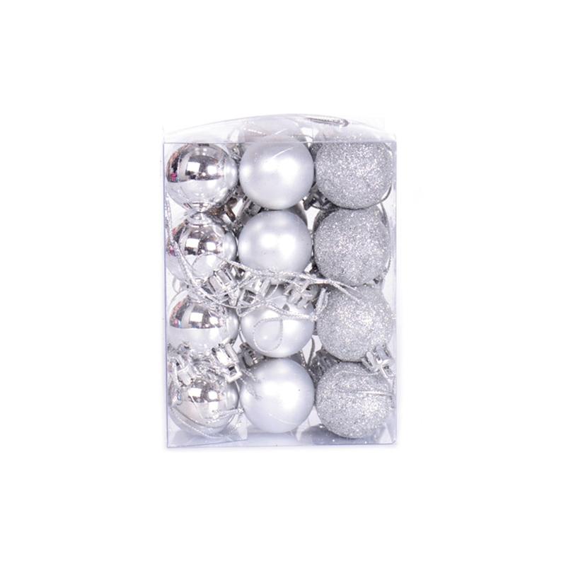 24Pcs Hanging Pendants Ornament Decorative Round Plastic Ornaments Ball Party