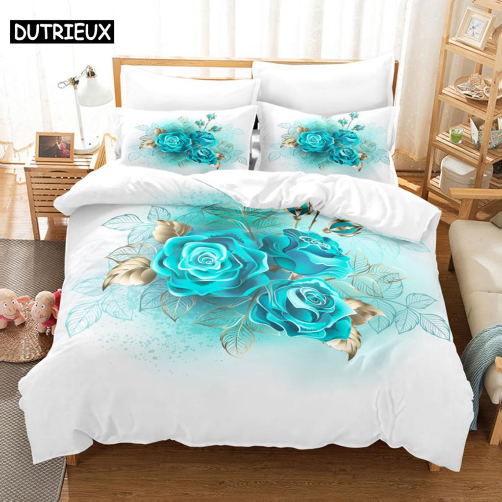Flower Double Duvet Cover Bedding Set Quilt Case Linens King Queen Full Size 3D Print Pillowcase Single Twin Bed 220x240 200x200