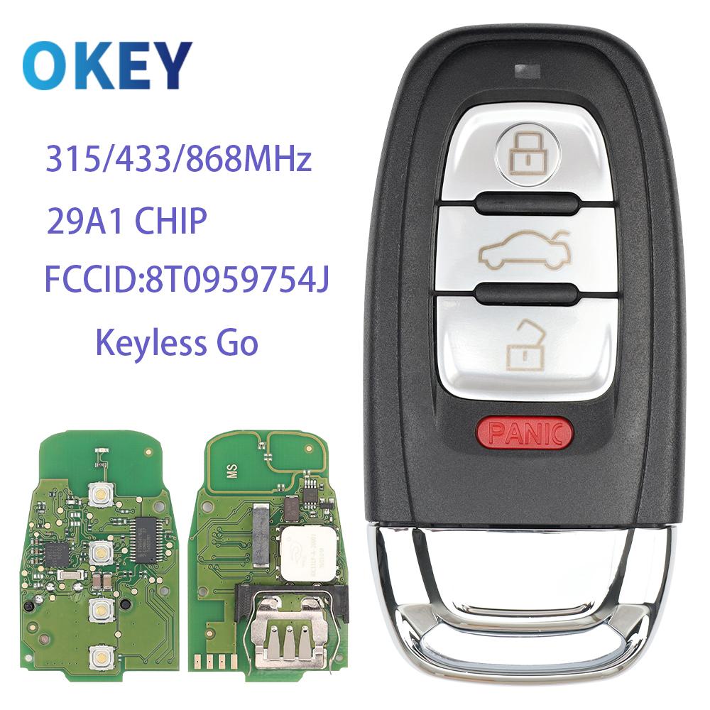 Cheie Inteligentă Keyless Go 754J Pentru Au-di A4 A5 A6L A7 A8 Q5 pentru V-W PHIDEON Cip 29A1 Pentru Lamborghini 315/433/868Mhz