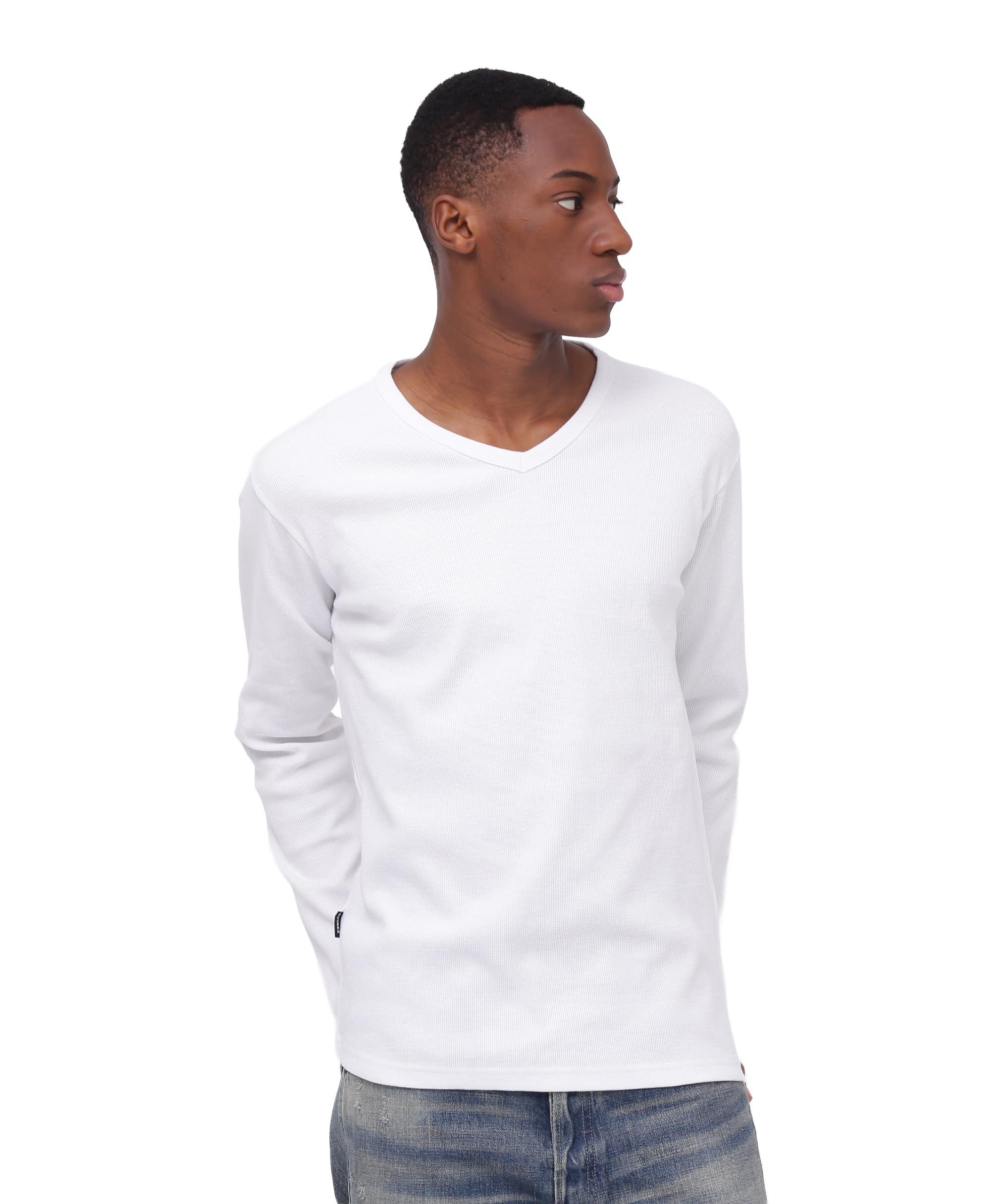 

AVIREX DAILY L/S MINIWAFFLE V NECK TEE 6163584 men s L size white