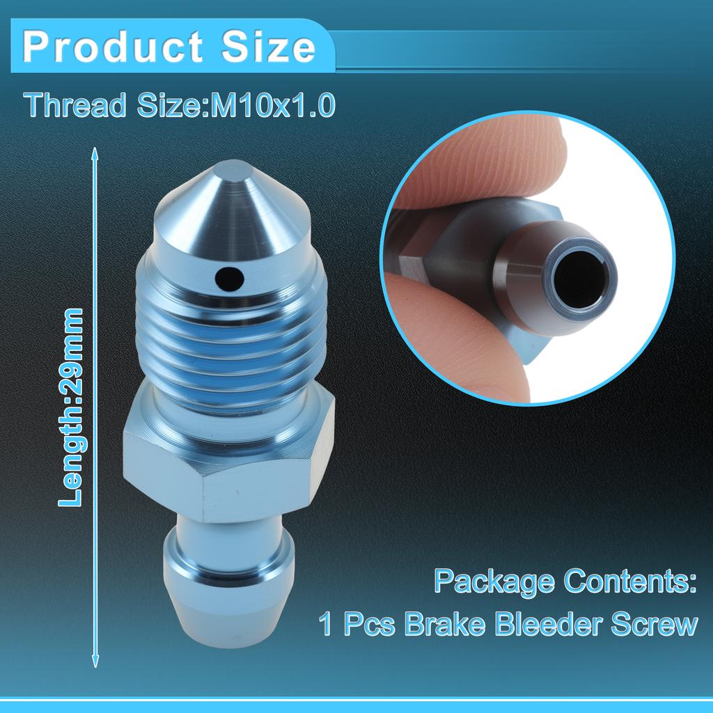 UXCELL 1 Pcs Gold Tone Brake Bleeder Screws M10x1.0-29 mm Titanium Alloy Titanium Brake Bleeder Screws for Enhanced Brake System
