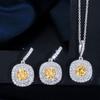 Zircon Stud Earrings Personalized Micro-Set Crystal Popular Necklace, Jewelry Small Set Chain