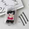 30Pcs/box Black Straight Wave Hairpins Korean Versatile Bangs Hair Clips for Children Women's Boxed Metal Bobby Pin Barrette