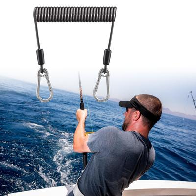 Anti-Lost Stretch Cord for Fishing Multipurpose Tools Fishing Safety Lanyard Retractable Coiled Tether with Carabiner