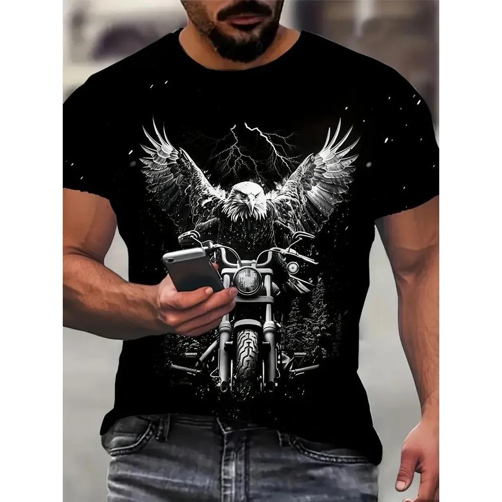 Summer Creative 3D Printed Short Sleeved T-shirt Fashionable Comfortable Soft Breathable Large Loose Mens T-shirt