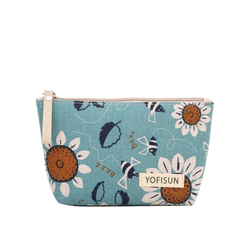 Cosmetic Bags Zipper Opening Key Card Holder Cartoon Student Pencil Case Coin Purse Ladies Hand Portable Storage Bag