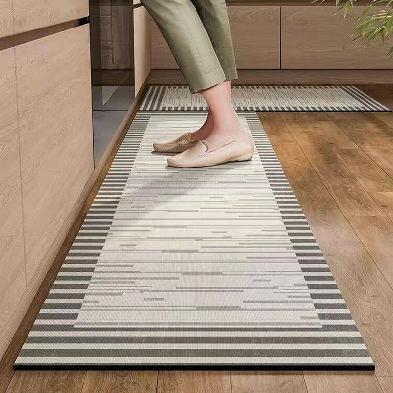 Diatomaceous Mud Kitchen Floor Mat Super Absorbent Doormats Bathroom Pad Anti-Slip Kitchen Mats Wipeable Wash Long Strip Carpet