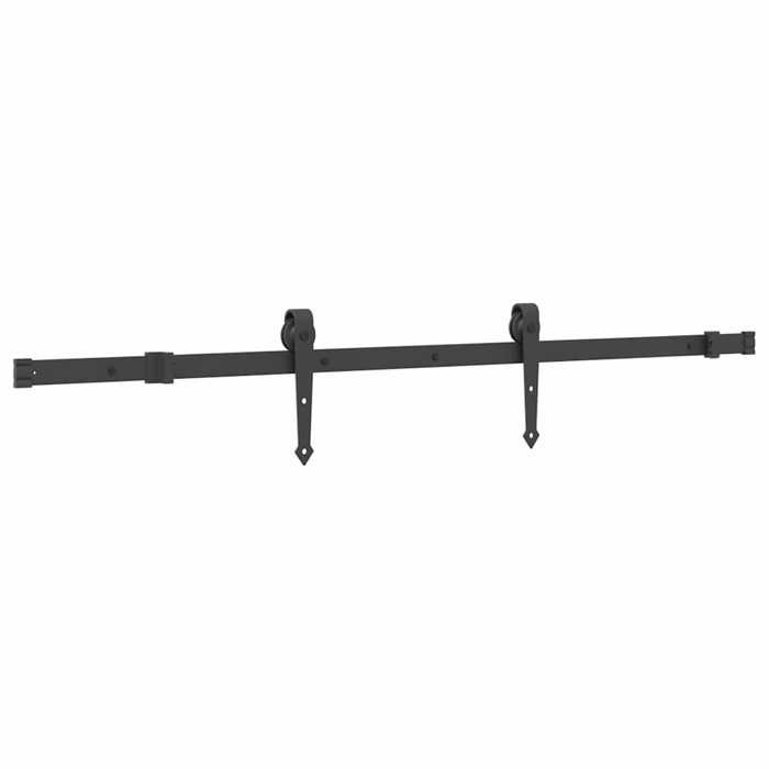 VidaXL Kit de quincaillerie de porte coulissante 152,5 cm acier noir, quincaillerie de porte coulissante, galet de porte 4009704