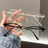 Retro and versatile anti blue light gray glasses, metal oval frame color changing glasses, eye protection glasses