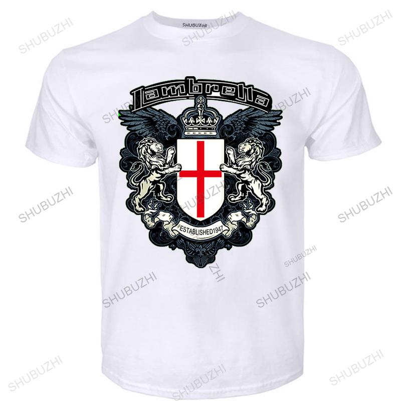 

MENS LAMBRETTA CREW NECK IN 4 COLOURS BLACK WHITE RED Casual Stylish Retro t-shirt Cotton male vintage brand tee-shirt S