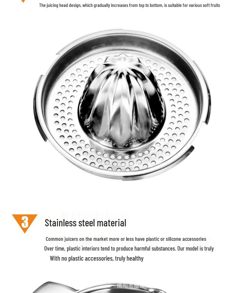 304 Stainless Steel Thickened Hand-Press Juicer for Lemons and Oranges with Customizable Logo