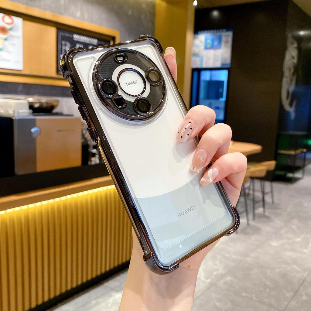 Four corners anti-drop electroplating space case for Huawei MATE60PRO for MATE50 mobile phone case with lens film