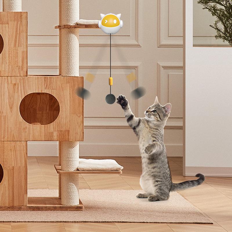Smart Telescopic Electric Cat Teasing Toy with Integrated Lifting Ball