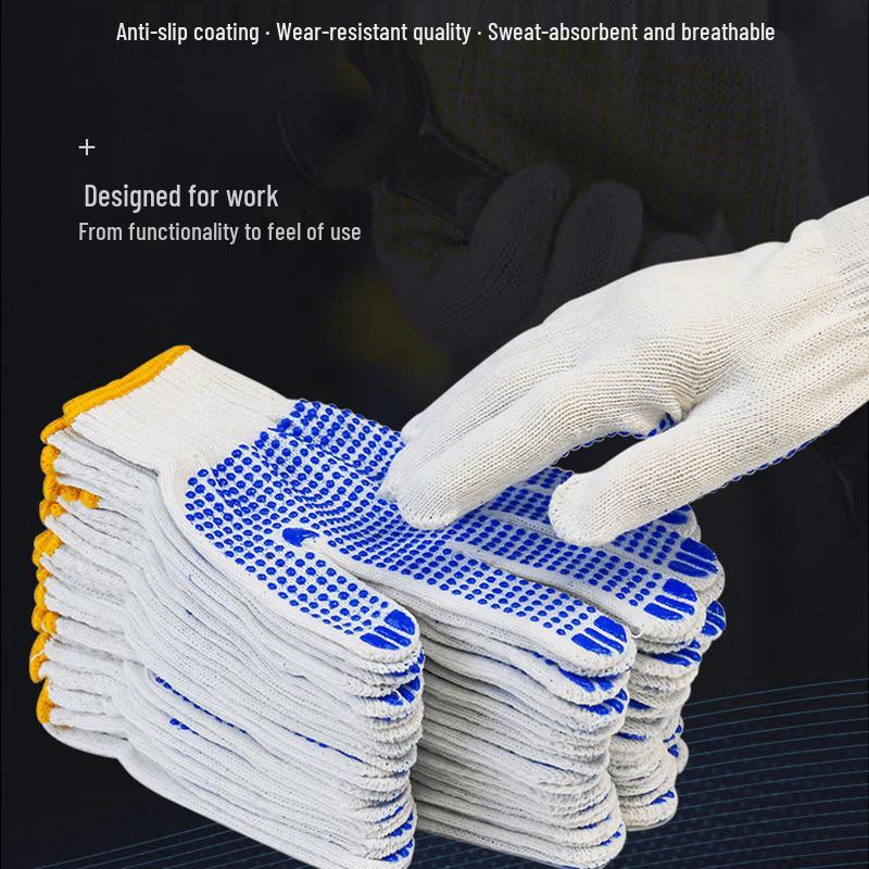 Wear-Resistant Anti-Slip Cotton Work Gloves