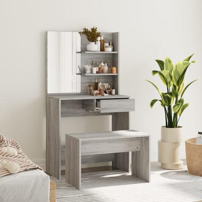Vidaxl Dressing Table Set, Sonoma Oak Grey, 74.5X40X141 Cm