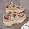 Sandals 2025 new summer versatile hollow sports leisure thick sole heightening explosion hole Roman sandals dad shoes