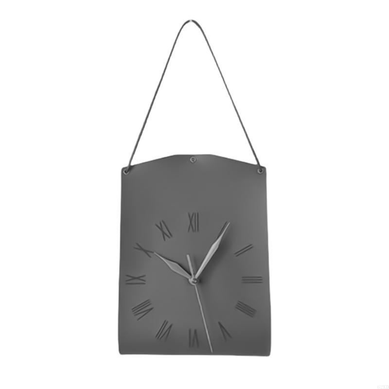 62KD Handbag Designs Wall Clock PU Leather Quiet Clock Home Decoration Accessories