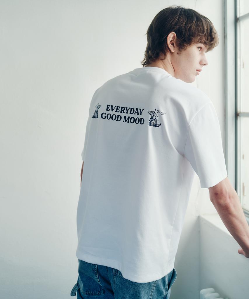 MINDBRIDGE [Collins] Supima_Back-Point Semi-Oversized T-Shirt - 3 Colors