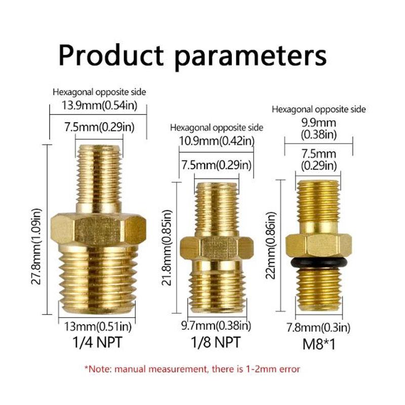 Copper Valve Cap 1/8 1/4 NPT M8*1 Brass Fitting Cap Used Valve Cores of Car Motorcycle and Bicycle Tires Durable Air Valve