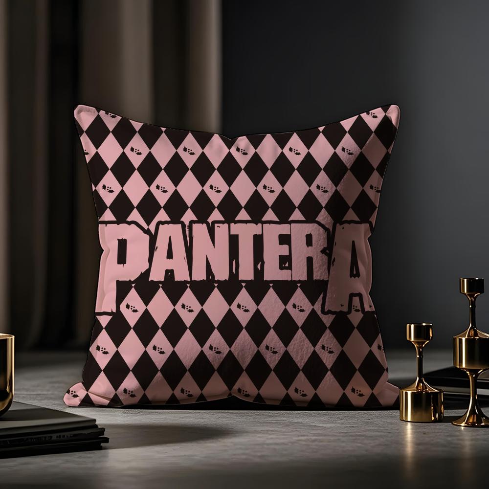 Pantera Cushion Cover Anti-dustmite Pillowcase Invisible Zipper Silky Short Plush Sofa Cushion Cover