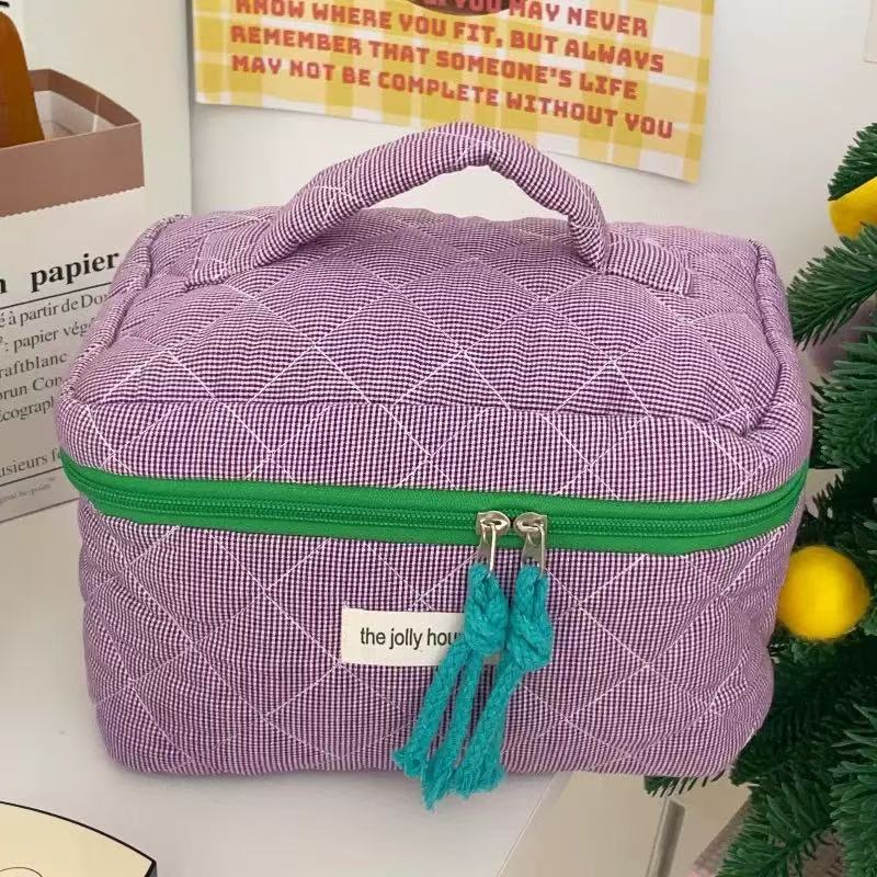 

Вместительный складной кошелек для монет и косметичка - Легкая сумка для хранения с несколькими отделениями на молнии, Простой стиль, Прочная застежка-молния фиолетовый