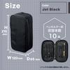 Lihit Lab XCOA Spread Double Pen Case Jet Black A3801-24