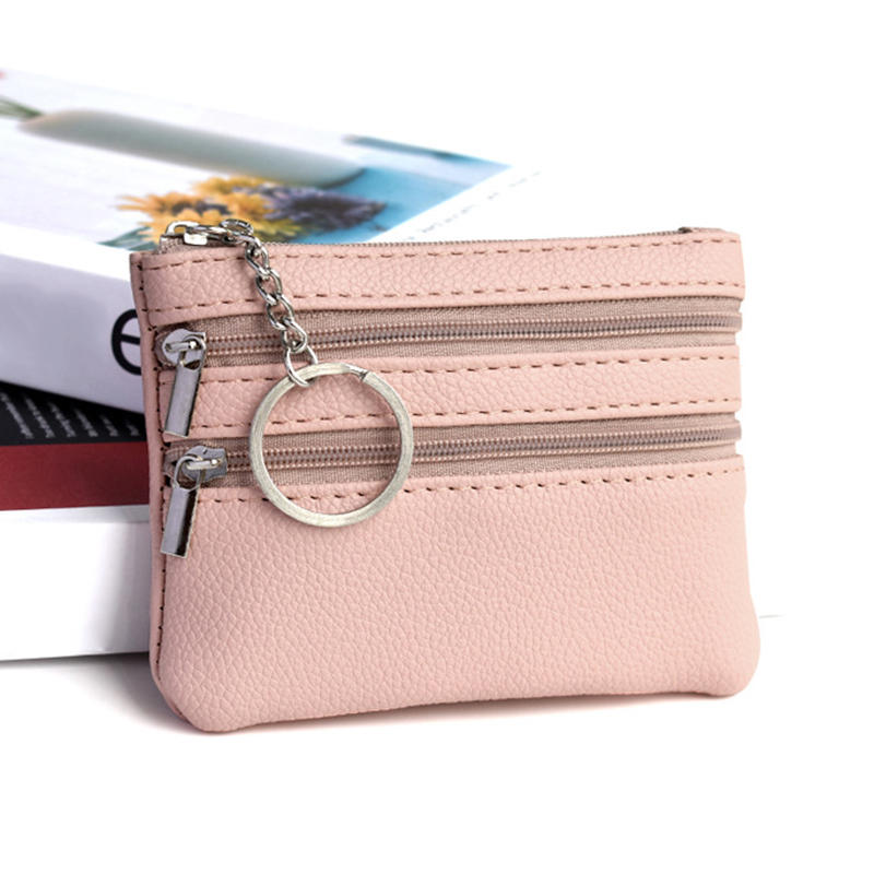 Women's Small Change Money Bags Pocket Wallets Key Holder Case Mini Functional Pouch Zipper Card Wallet Coin Purses