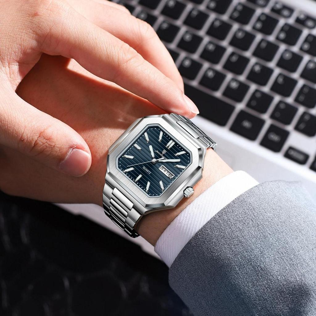 Fashion Men's Watch Waterproof Night Light Calendar Quartz Men's Watch Stainless Steel Luxury Business Men Watch
