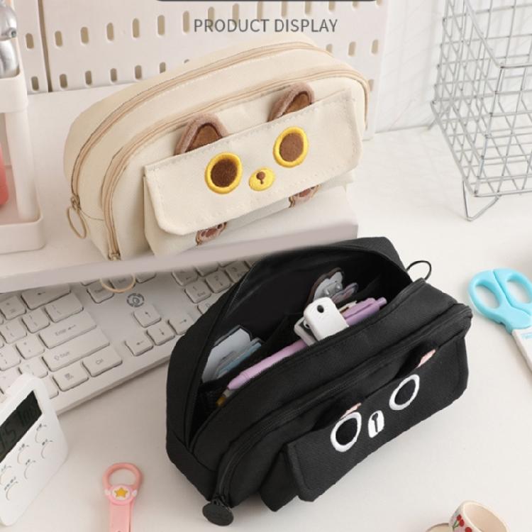 Stationery Bag Lovely Pencil Bag Cartoon Cats Pencil Case Pen Bag Large Capacity Pen Organizers Cosmetic Bag