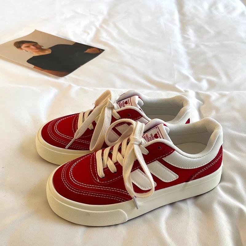 Women's Canvas Shoes 2025 Autumn New Fashion Casual Platform Shoes Flat Bottom Lace Up Walking Running Shoes Zapatillas De Mujer