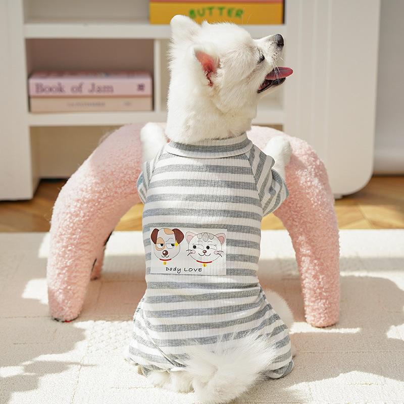 Autumn and winter loungewear four-legged two-legged pet clothes cat clothes couple dog clothes pajamas air-conditioning clothes