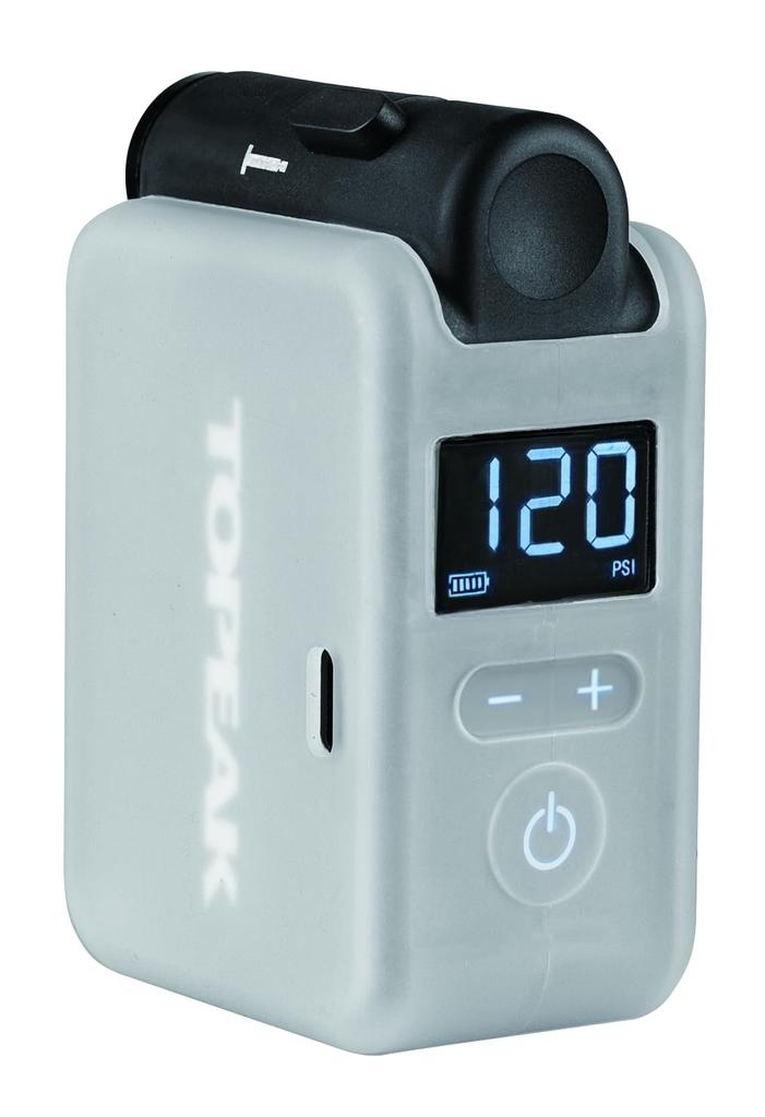 Topeak Digitale Elektropumpe mit Digitalanzeige für Fahrrad Schwarz E-Booster Reifen,