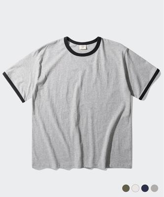 PERSTEP Trace Ringer Short Sleeve T-Shirt Gray Just4766