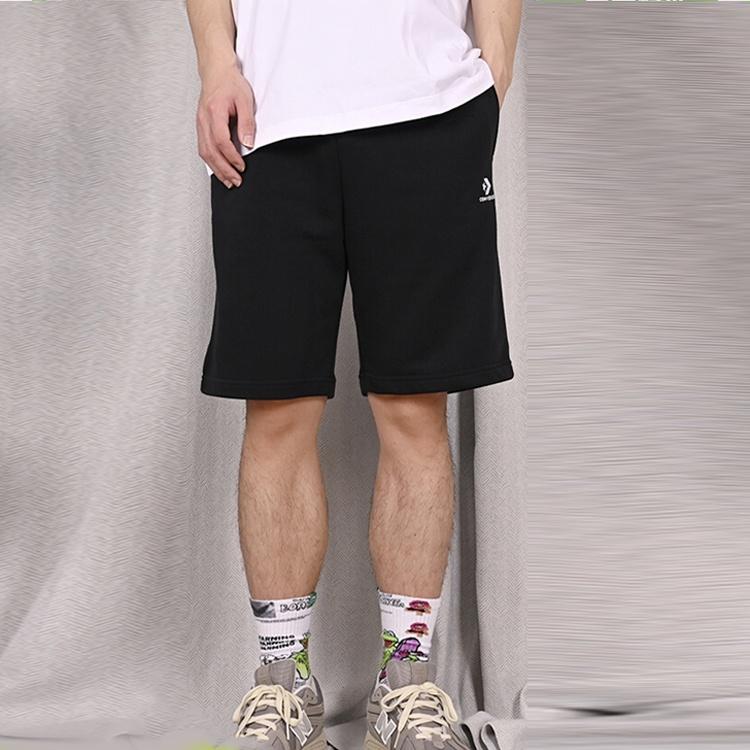 Converse Go-To Embroidered Star Chevron Standard-Fit Fleece Short Asia Sizing 'Black' Men's 10023875-A01