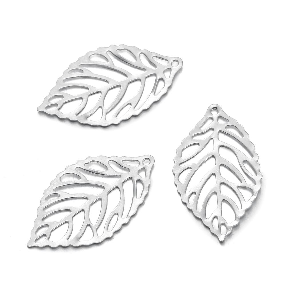 50Pcs/Lot Hollow Tree Leaves Charms Pendants for DIY Earrings Necklace Bracelet Jewelry Making Findings Accessories Supplies